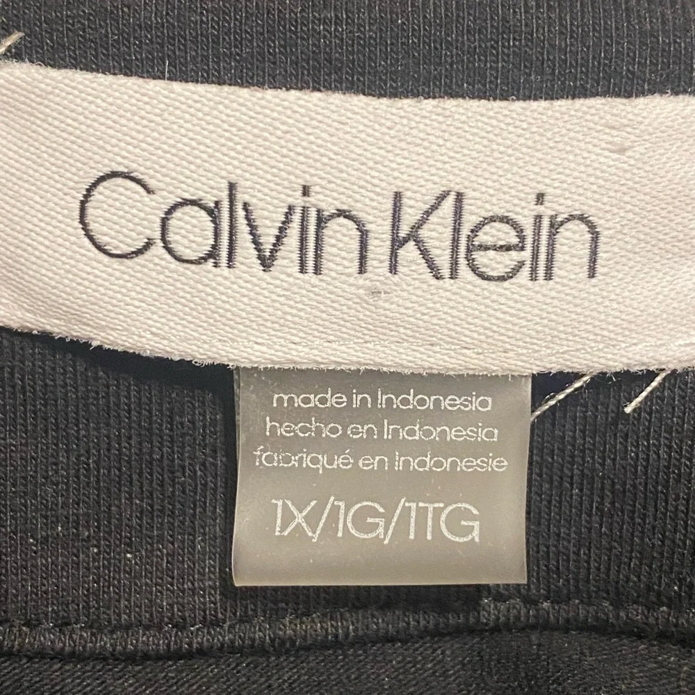 Calvin Klein T-Shirt Dress Women 1X Knee Length Short Sleeve Stretch Logo Comfy